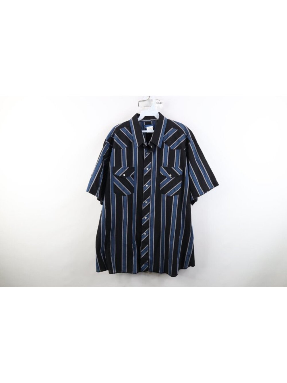 Vintage 90s Wrangler Mens 2XL Faded Striped Western Snap Button Collared Shirt
